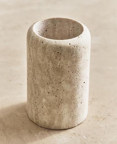 BEIGE MARBLE TOOTHBRUSH HOLDER