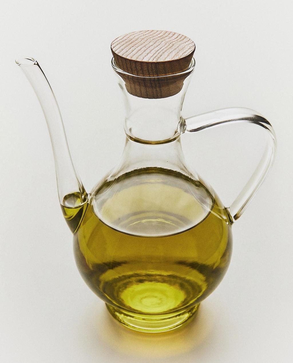 BOROSILICATE CRUET WITH WOODEN STOPPER