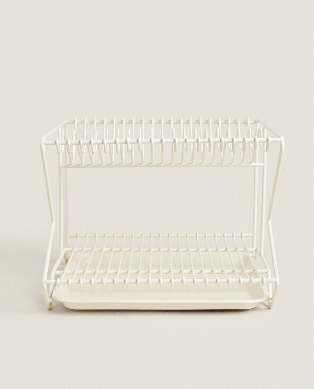 METAL DISH DRAINER WITH TRAY