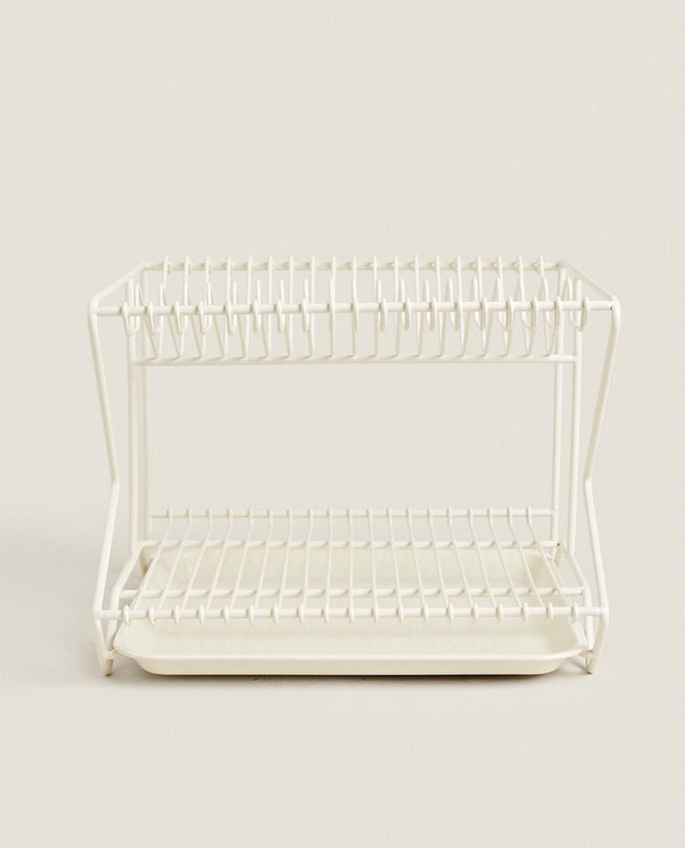 METAL DISH DRAINER WITH TRAY