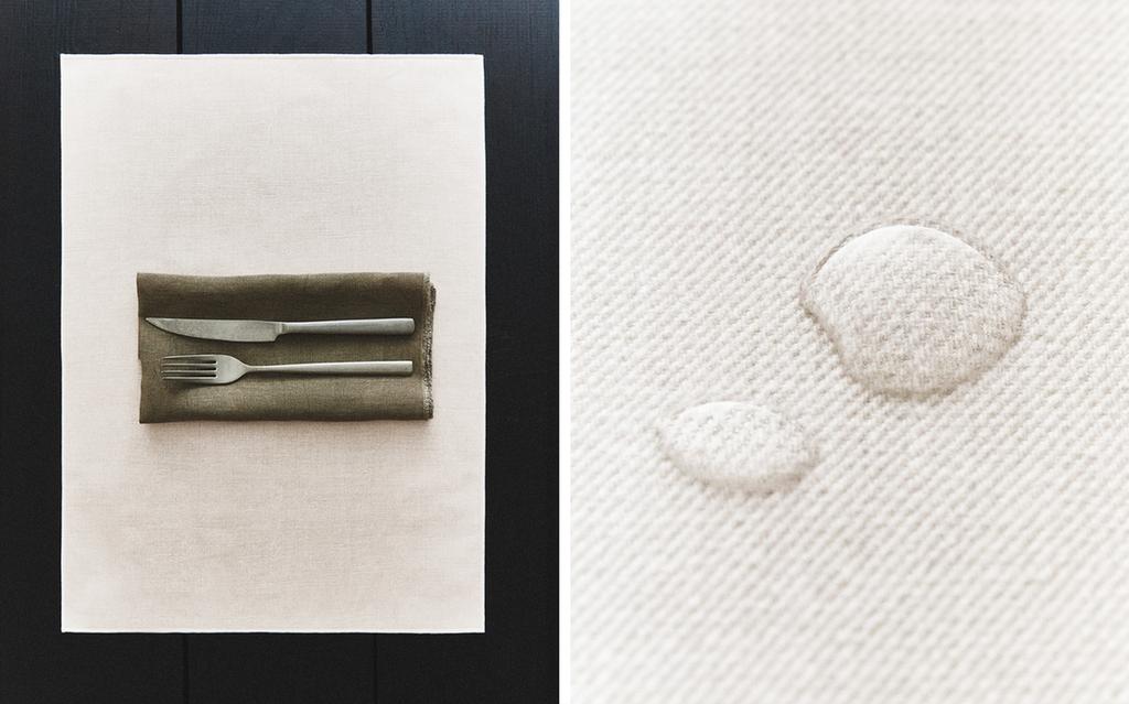 RESIN-COATED PLACEMAT WITH OVERLOCK