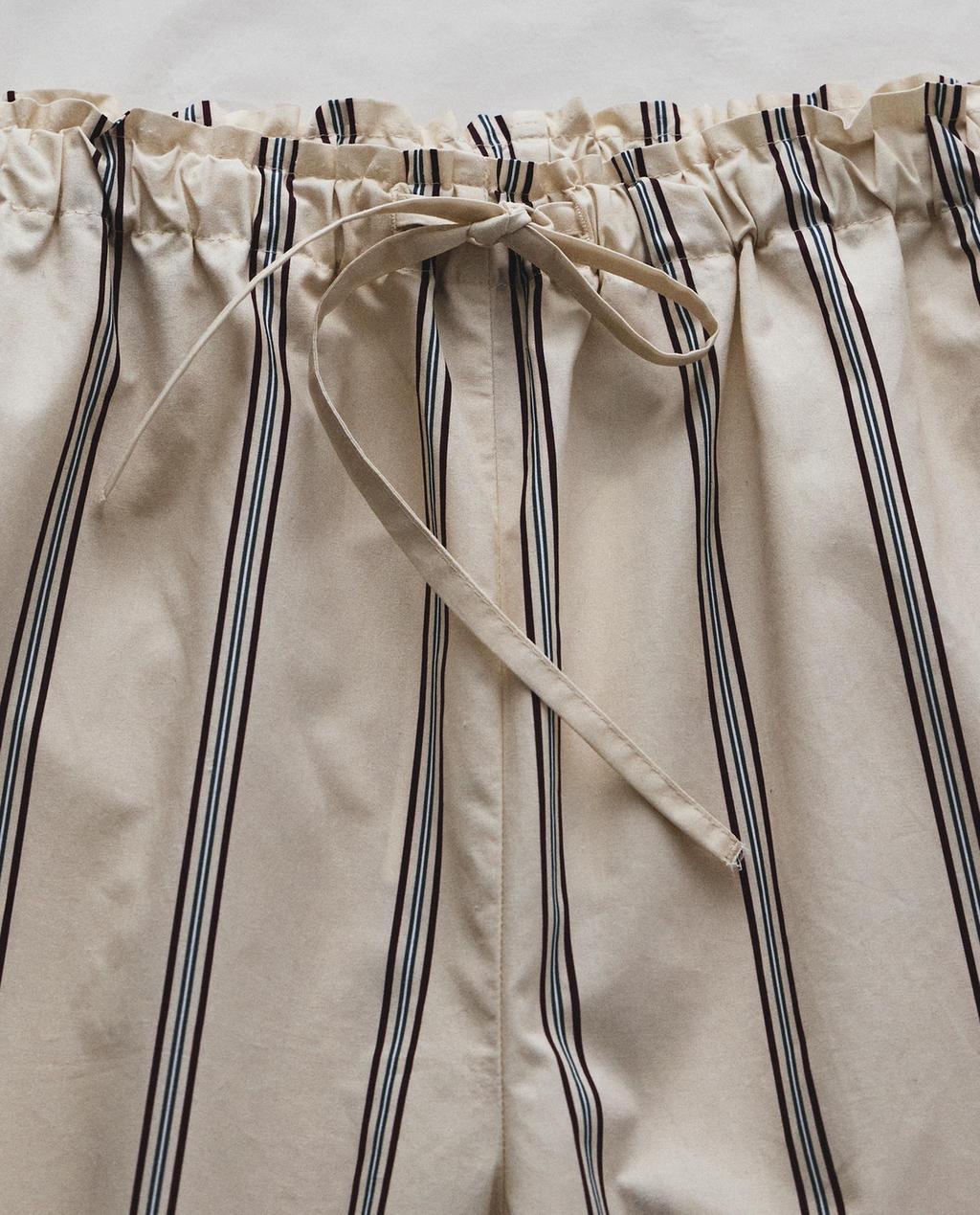 STRIPED COTTON TROUSERS