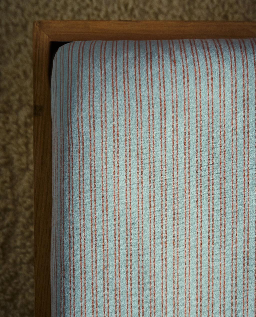 KIDS' STRIPED FLANNEL FITTED SHEET