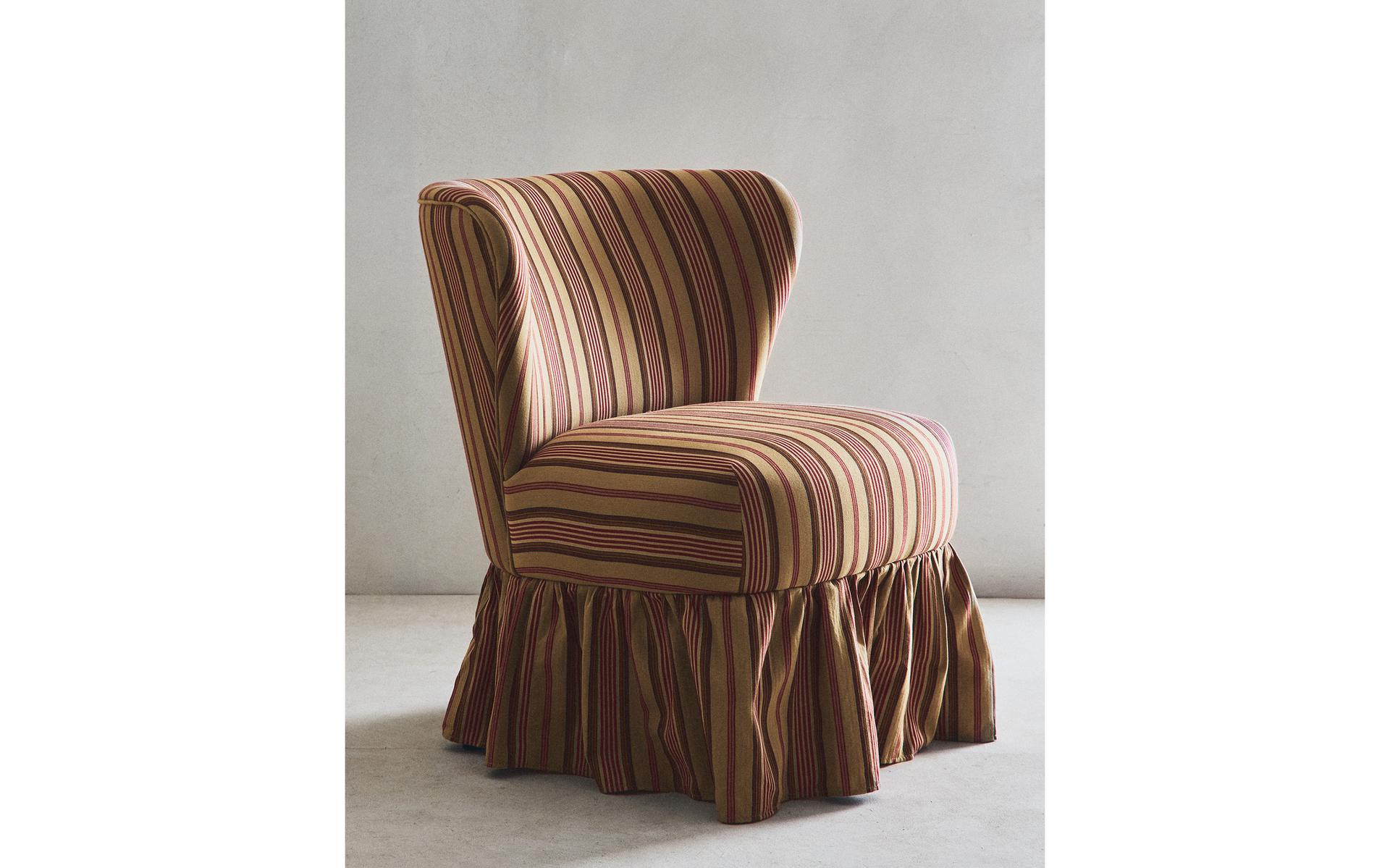 STRIPED ARMCHAIR WITH RUFFLE | KATHARINE POLE