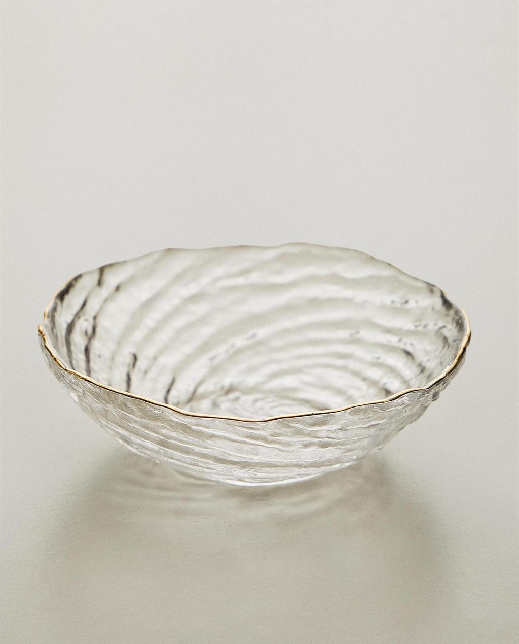 GLASSCHALE MIT GOLDENEM RAND