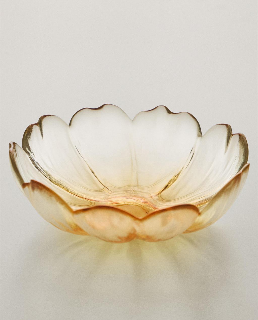 FLORAL GLASS BOWL