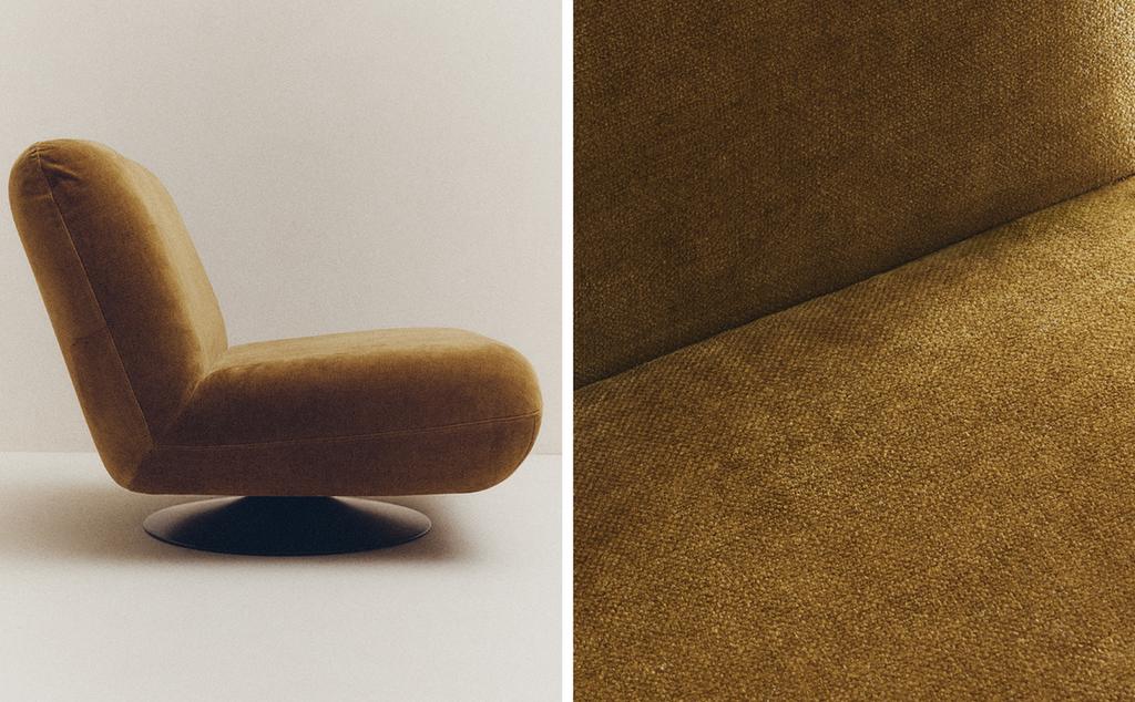 VELVET SWIVEL ACCENT CHAIR
