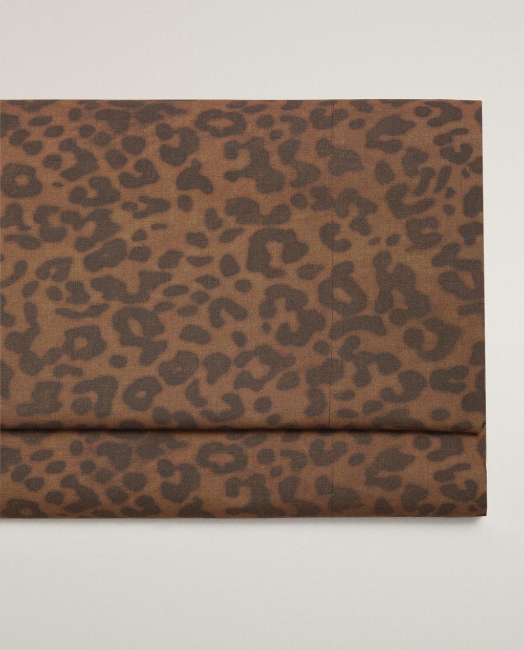 LEOPARD PRINT PERCALE FLAT SHEET (200 THREAD COUNT)