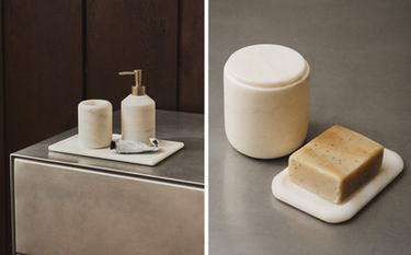 ACCESSOIRES DE BAIN MARBRE BLANC