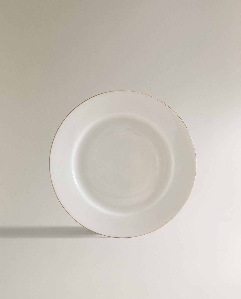 RIMMED BONE CHINA DESSERT PLATE