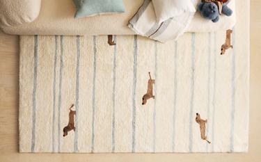 KIDS' DOG DESIGN COTTON RUG