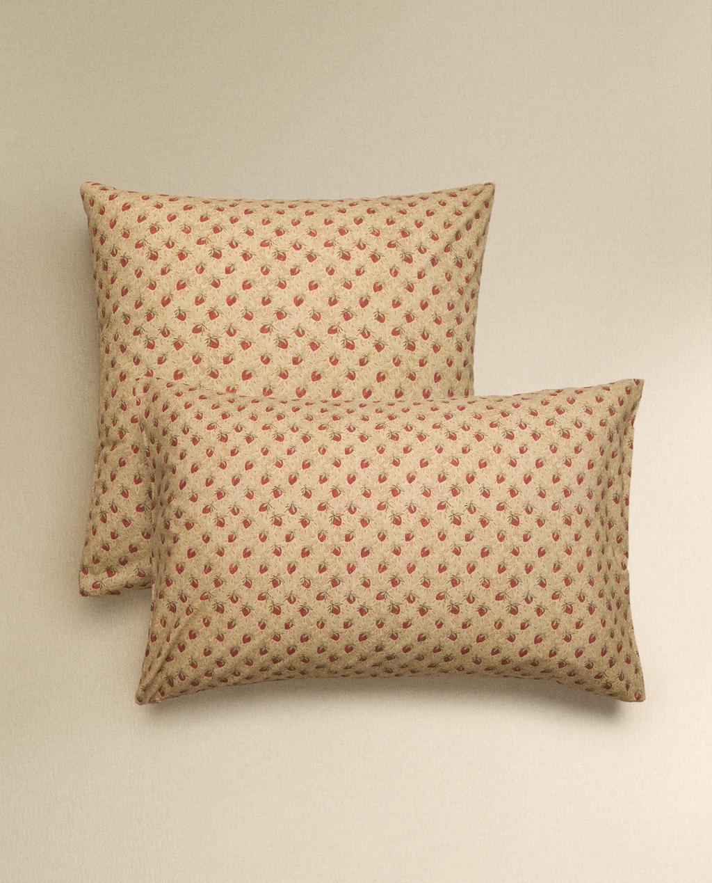 STRAWBERRY PERCALE PILLOWCASE | KATHARINE POLE