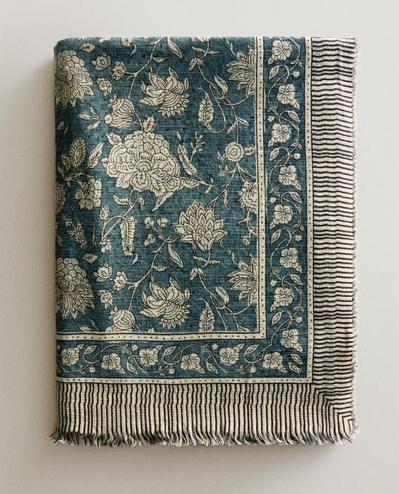 FLORAL COTTON THROW