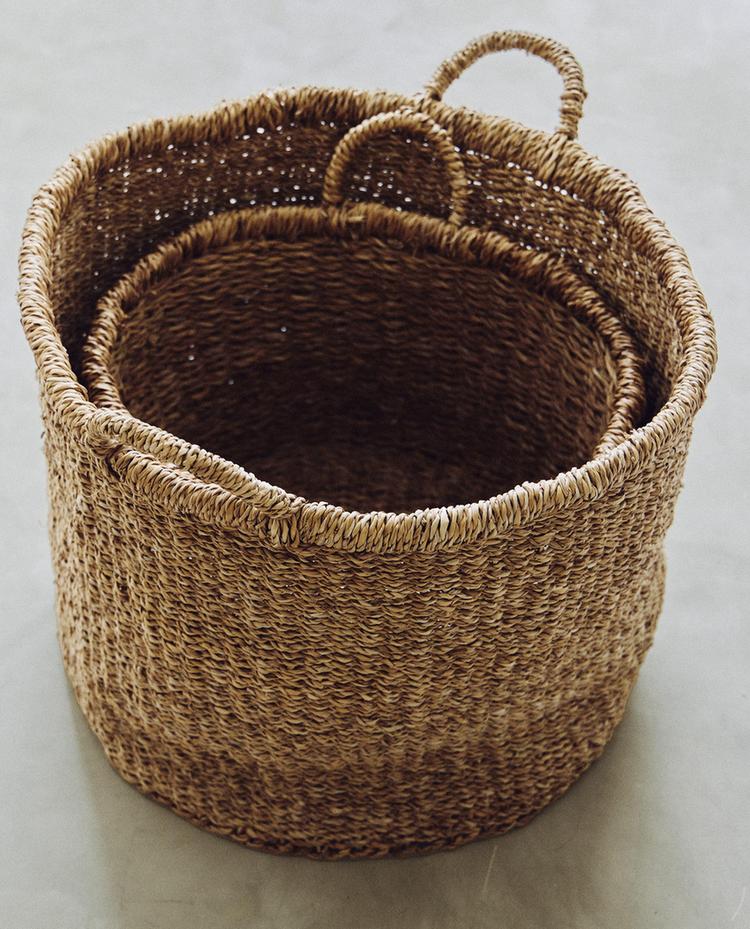 KOŠ Z MATERIÁLU SEAGRASS S UCHY