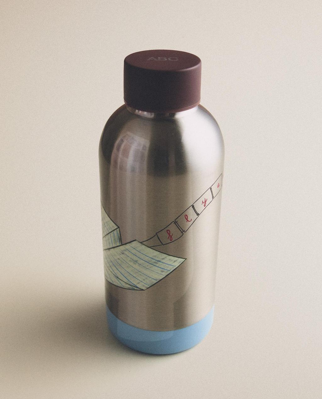 BOTELLA INFANTIL ACERO AVIÓN PAPEL