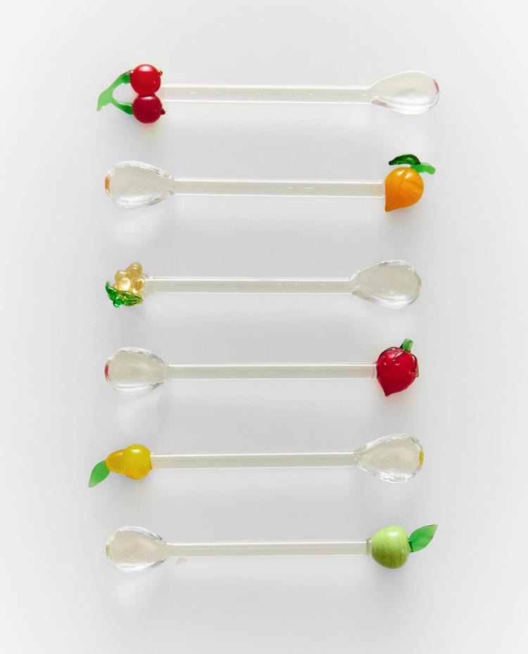 PACK OF GLASS FRUIT DESSERT SPOONS (PACK OF 6)