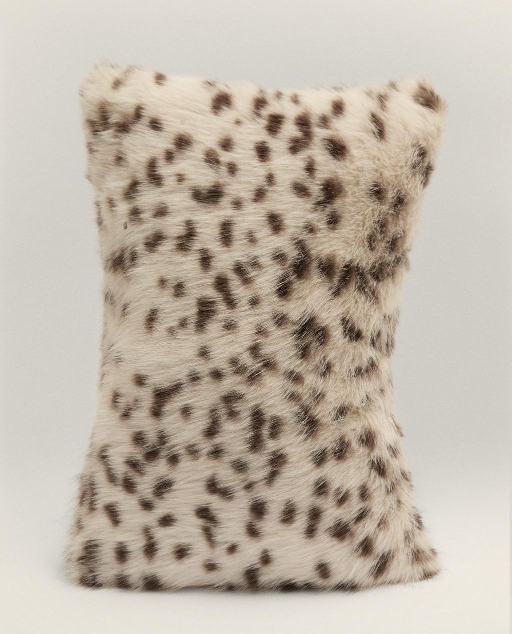 HOUSSE DE COUSSIN FOURRURE LONGUE ANIMAL PRINT