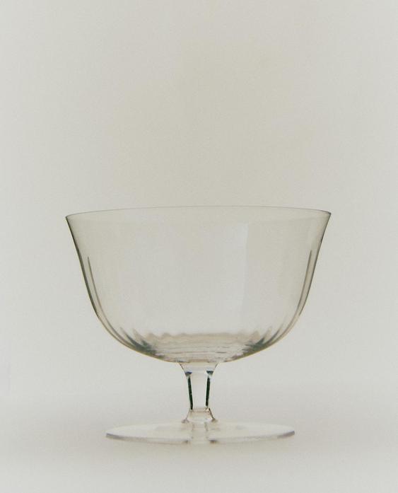 GLASS ICE-CREAM CUP WITH LINES