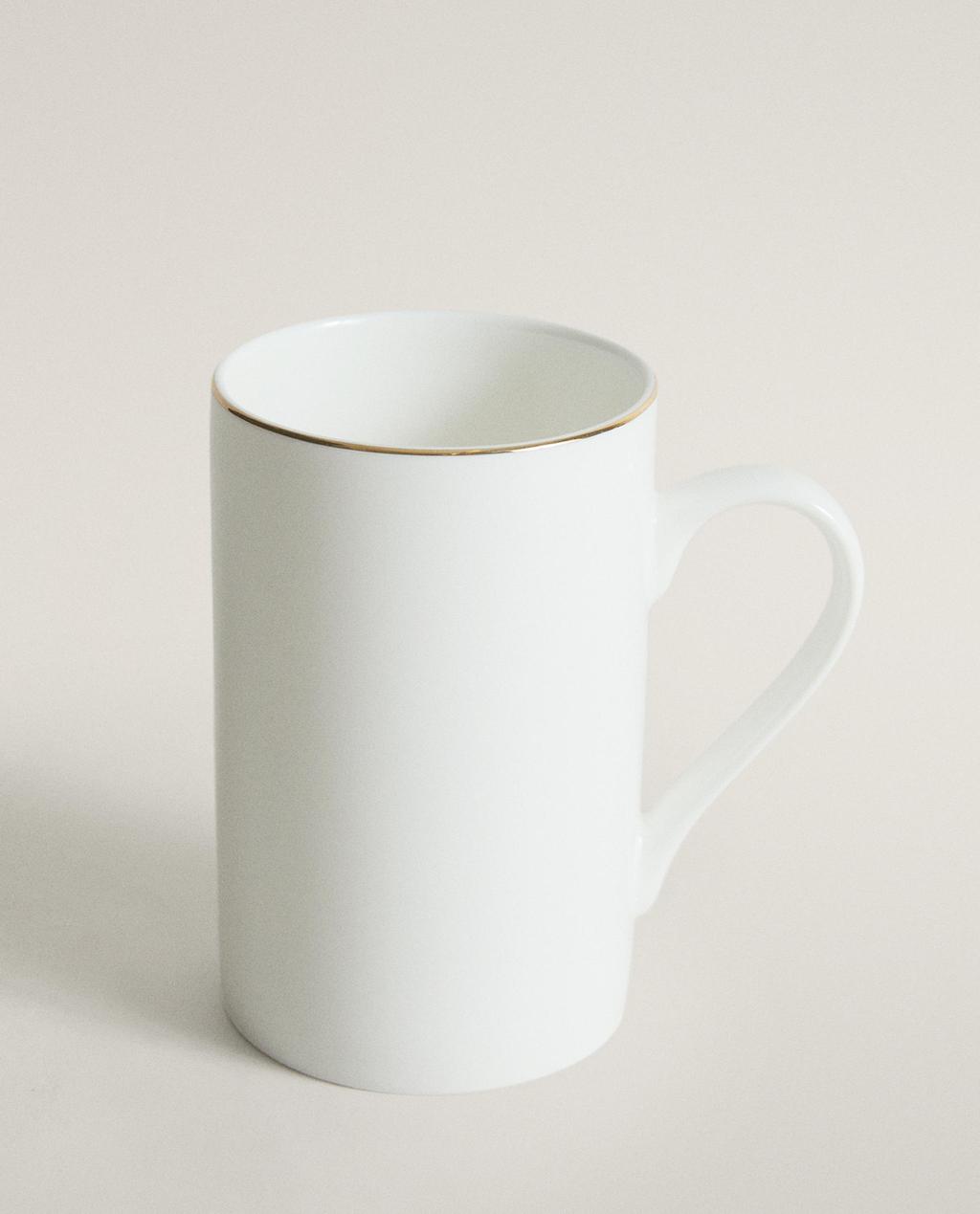 RIMMED BONE CHINA MUG