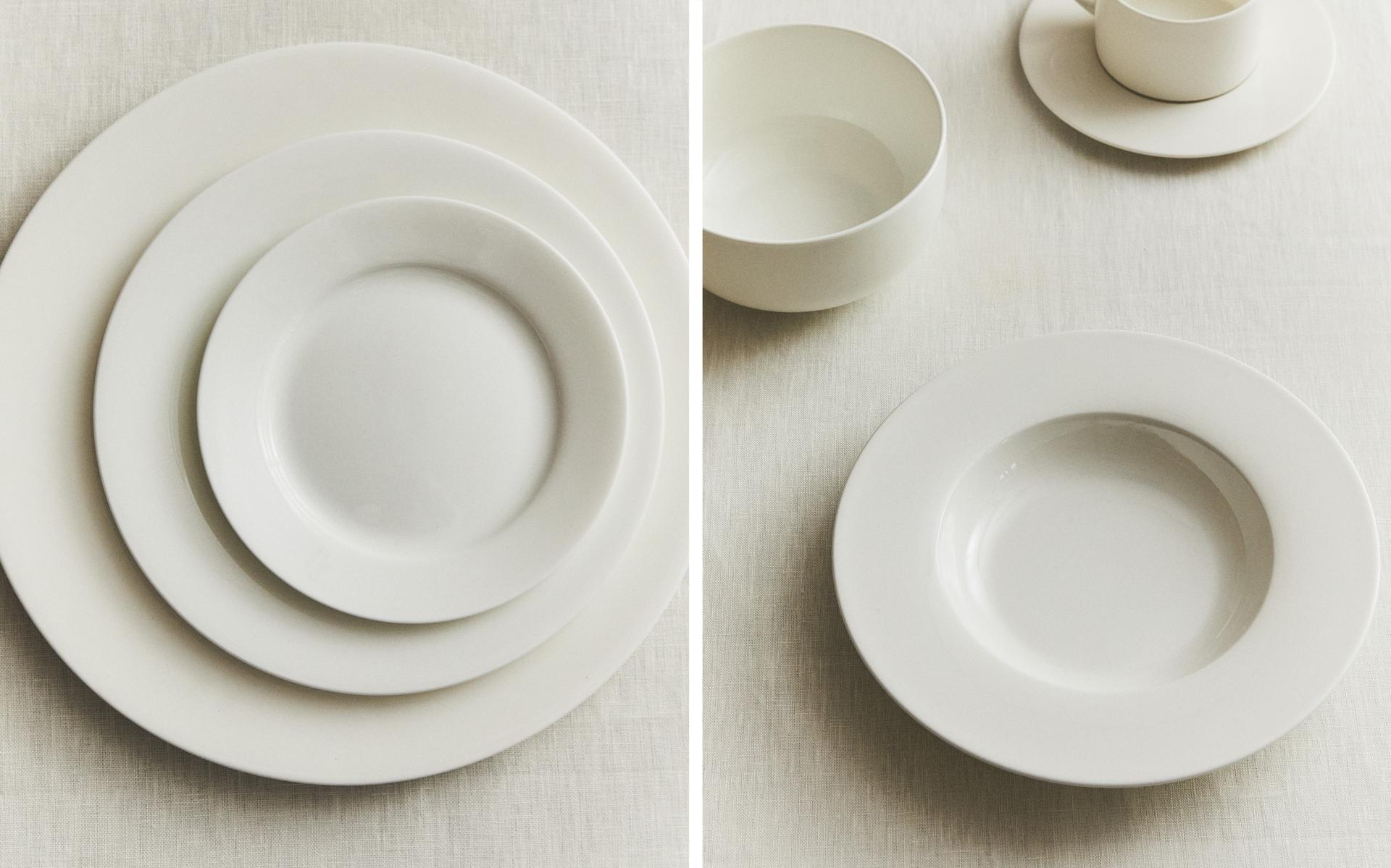 JEDNOBOJNI PLITKI SET POSUĐDA OD KOŠTANOG PORCELANA