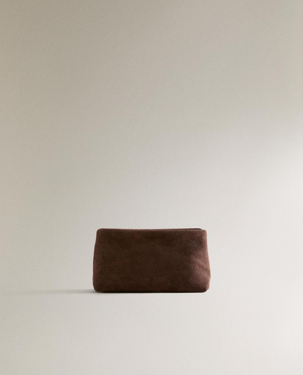TROUSSE DE TOILETTE CROÛTE DE CUIR PETIT FORMAT