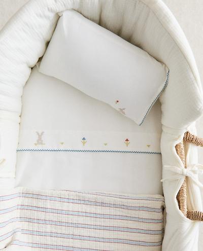 RABBIT COT PILLOWCASE AND FLAT SHEET SET