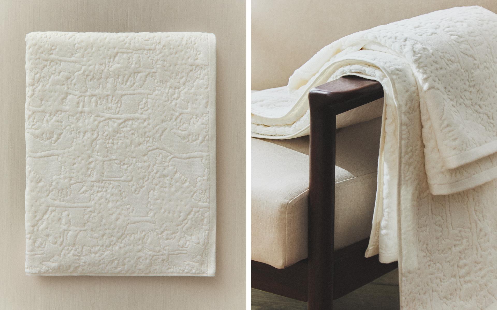 FLORAL JACQUARD BATH TOWEL