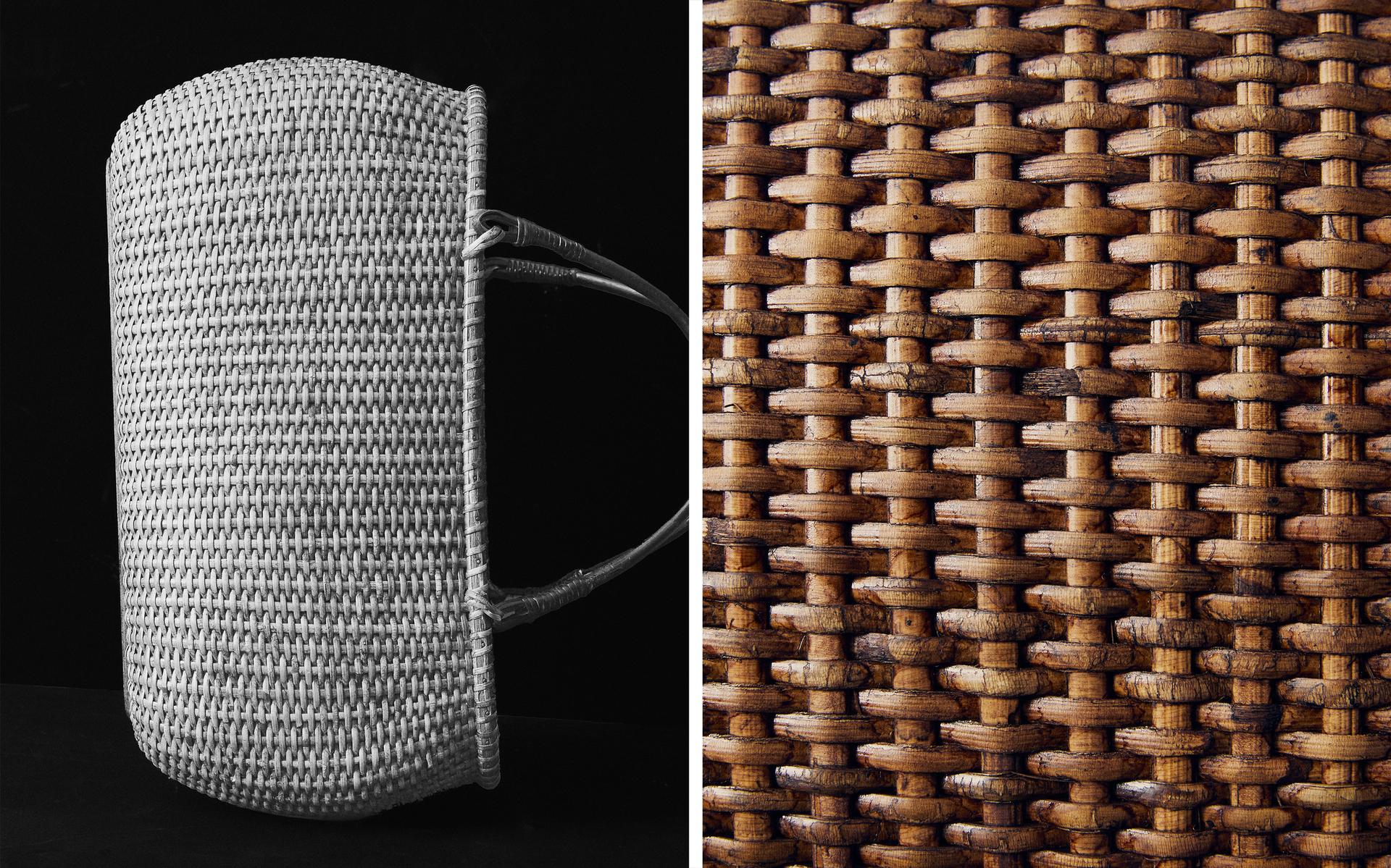 RATTAN AND BAMBOO BASKET