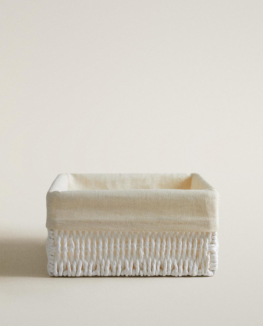 SQUARE BASKET WITH COTTON LINING