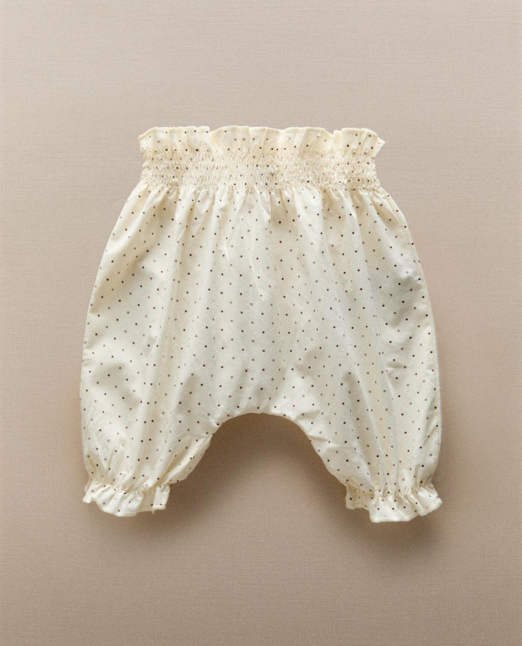 CALÇA ESTILO BOMBACHA BEBÊ COM BOLINHAS