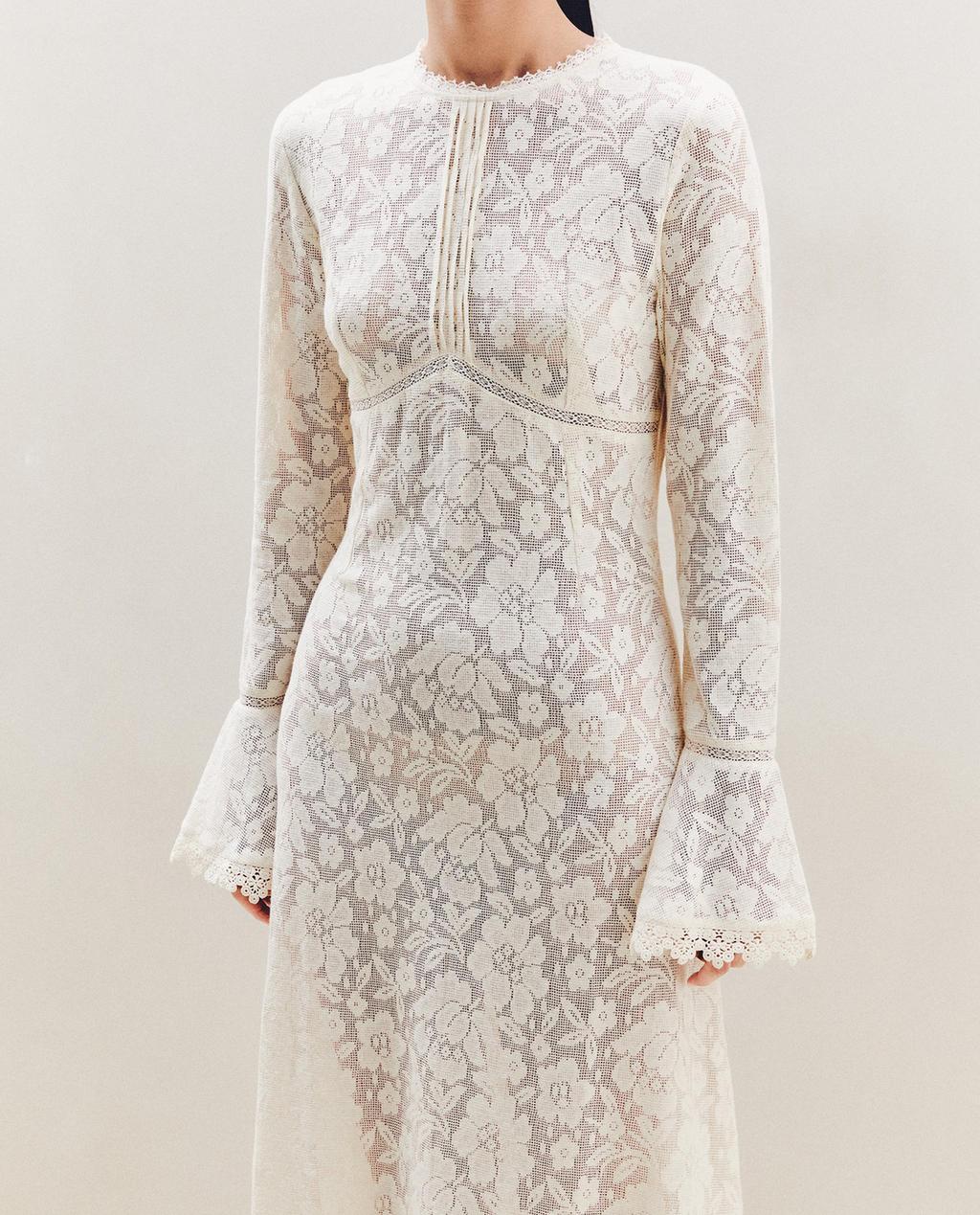 ROBE EN COTON DENTELLE FLEURS