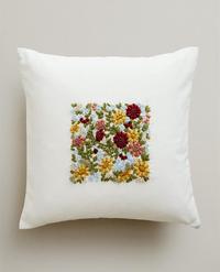 HOUSSE DE COUSSIN BRODERIE FLEURS