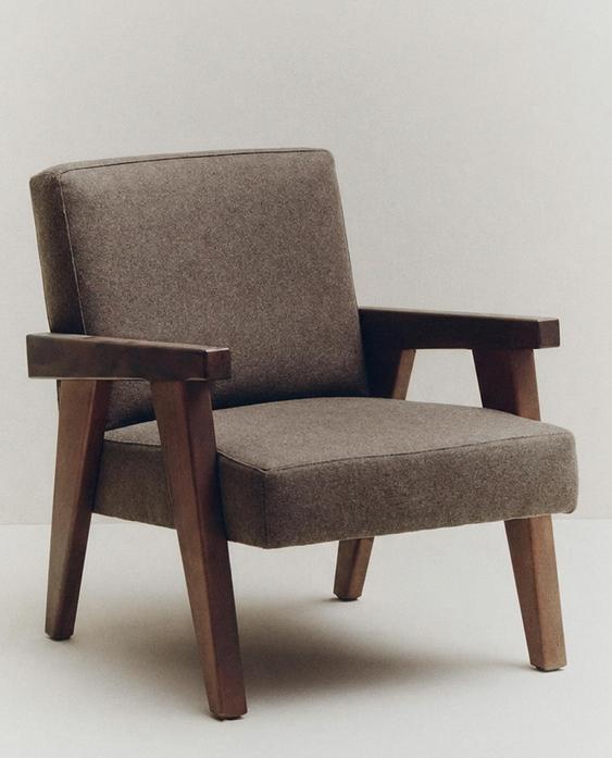 ZARA HOME BY BLASCO UPHOLSTERED WALNUT ACCENT CHAIR