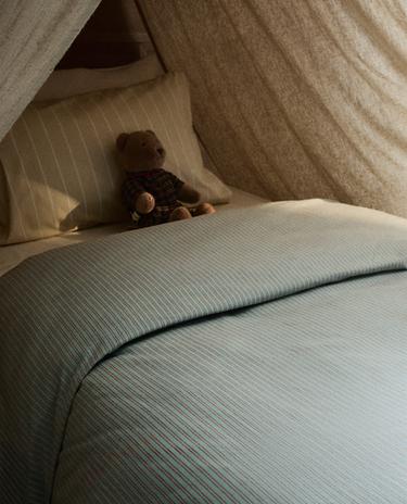 HOUSSE DE COUETTE EN FLANELLE À RAYURES POUR ENFANT