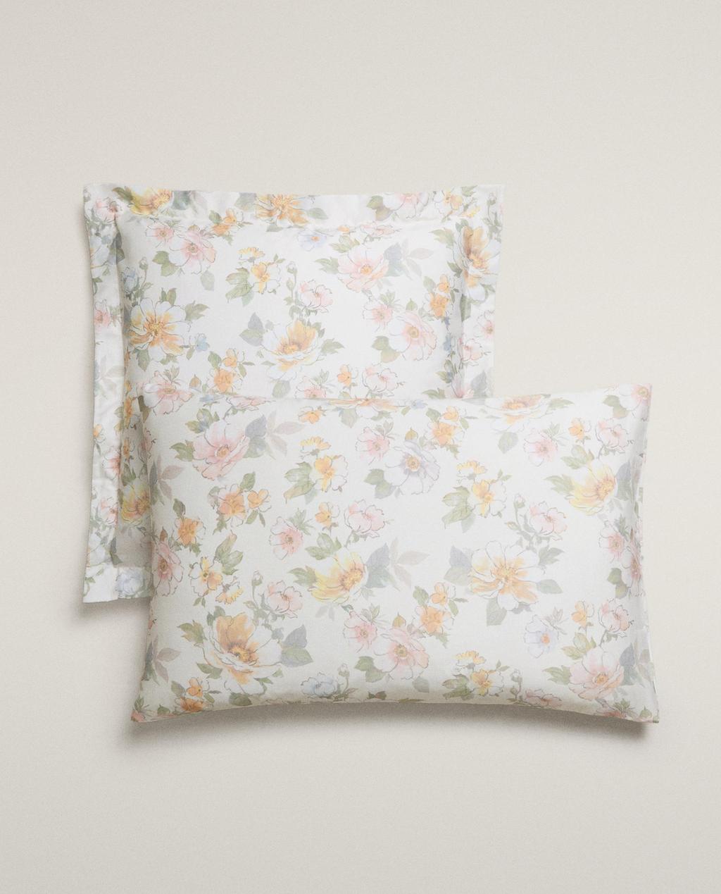 FLORAL SATEEN PILLOWCASE