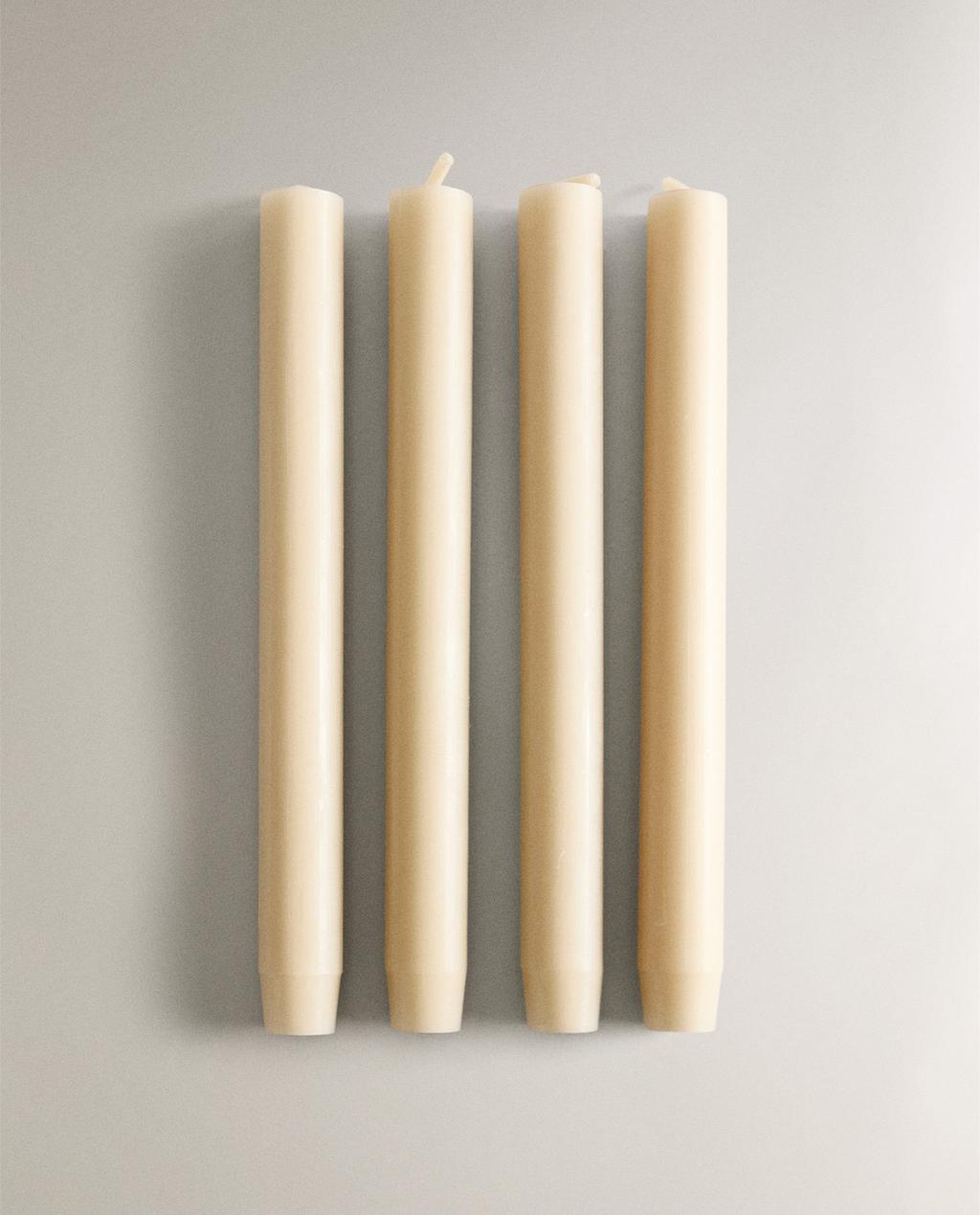 PACK BOUGIES LONGUES DÉCORATIVES CYLINDRIQUES (PACK DE 4)