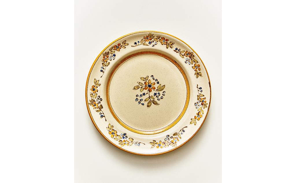 FLORAL TERRACOTTA DESSERT PLATE