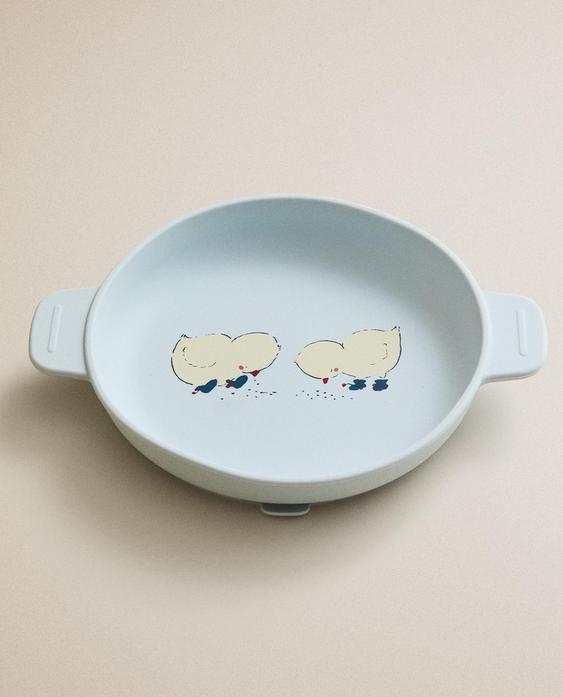 ASSIETTE ENFANT SILICONE POUSSINS