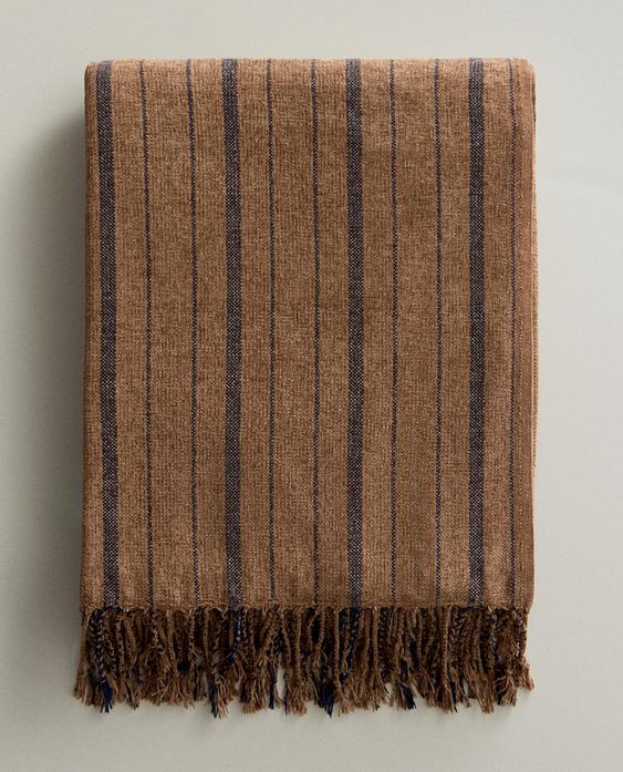 STRIPED CHENILLE THROW