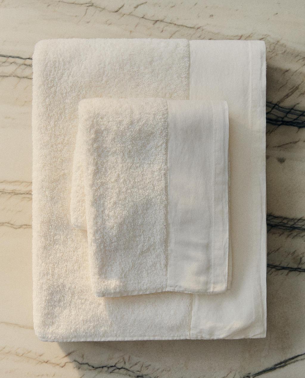 TOALLA BAÑO CENEFA APLICADA LINO