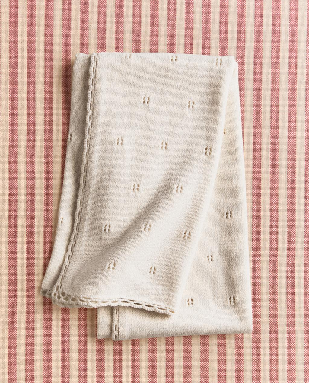 POINTELLE COTTON BABY BLANKET