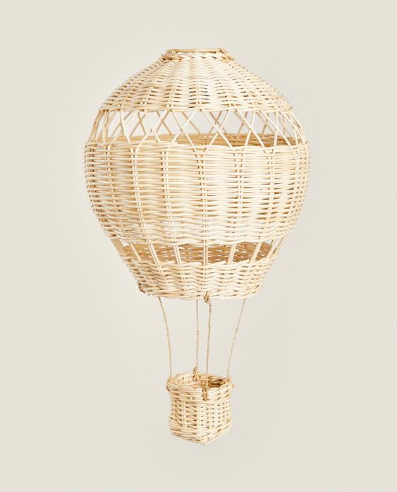 PANTALLA LÁMPARA INFANTIL TECHO GLOBO RATÁN