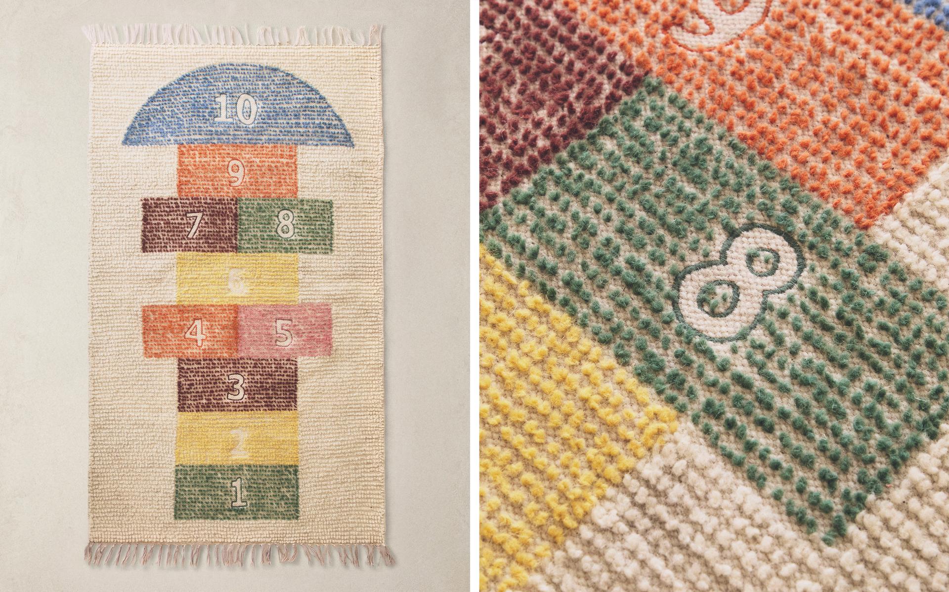 KIDS' HOPSCOTCH WOOL RUG