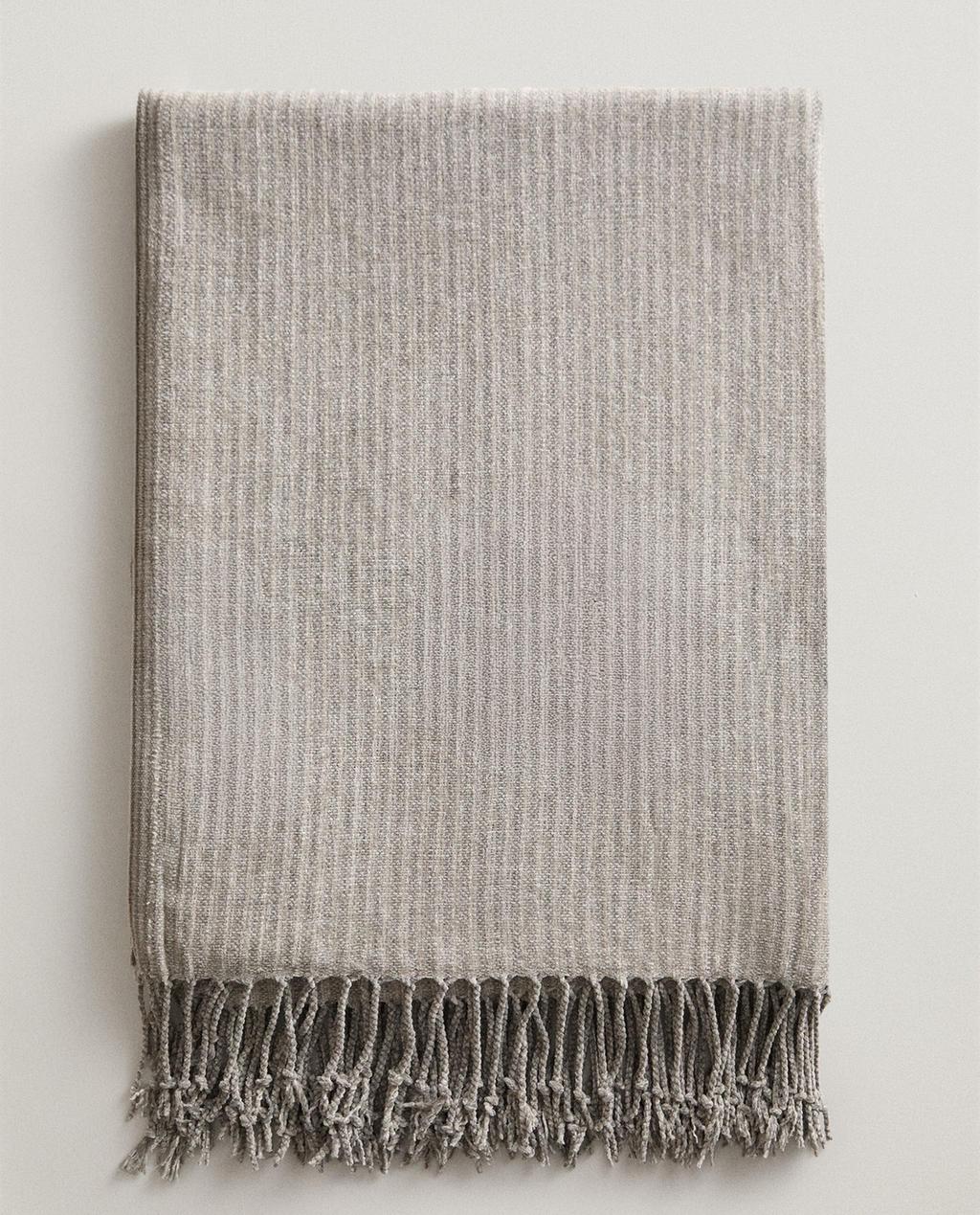 STRIPED CHENILLE THROW