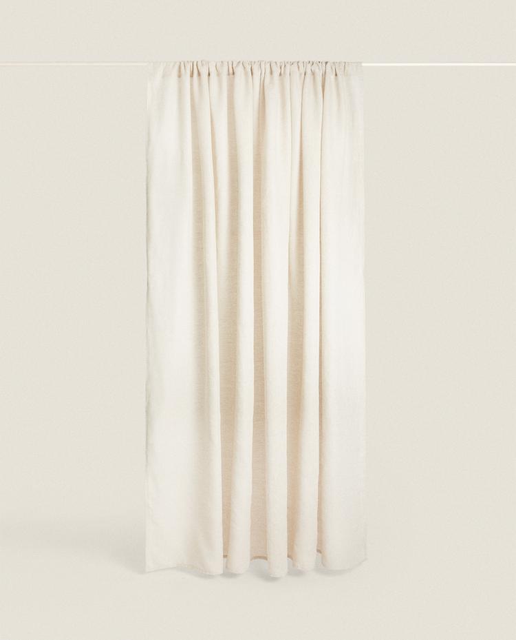 DOUBLE WIDTH LINEN CURTAIN WITH MEDIUM OPACITY