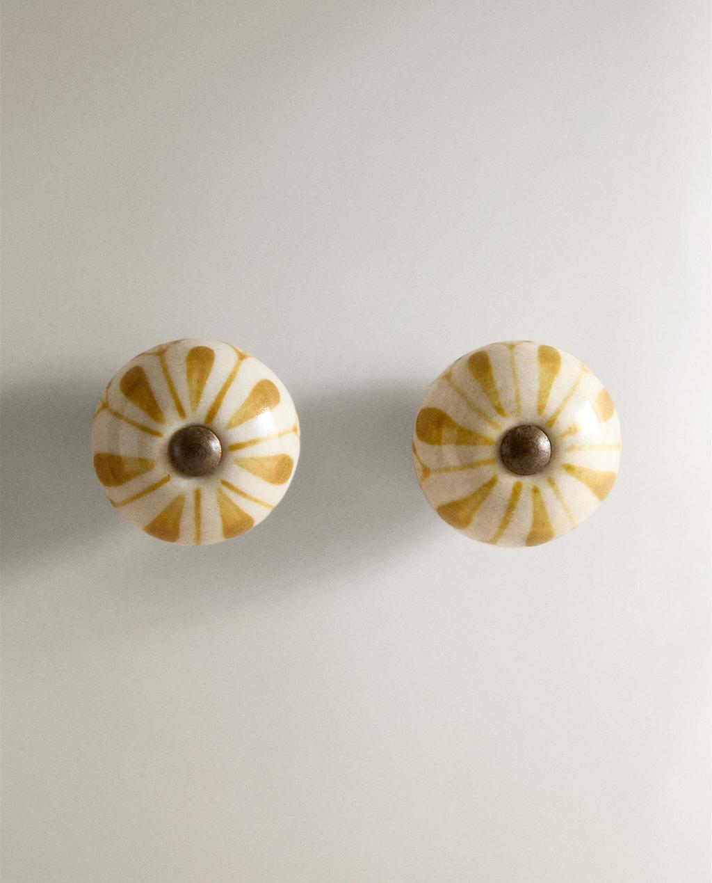 PACK OF CERAMIC FLOWER DOOR KNOBS (PACK OF 2)