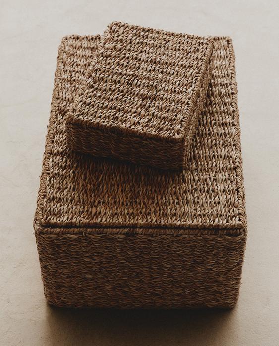 SEAGRASS HAMPER WITH LID