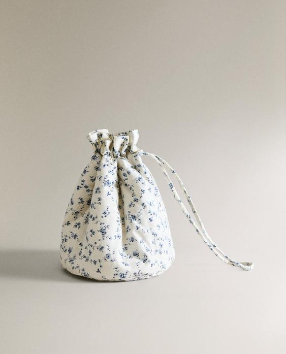 BLUE FLORAL BABY BUCKET BAG