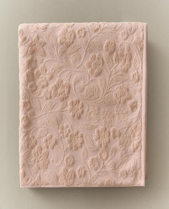TOALLA BAÑO JACQUARD FLORES