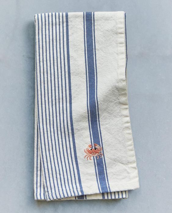 STRIPED CRAB TEA TOWEL